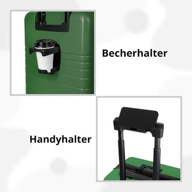 Валіза ETERNITIVE з ABS пластику: Rollkoffer, Reisetrolley з подвійними колесами 360°, TSA-замок, ручна поклажа, зелений колір