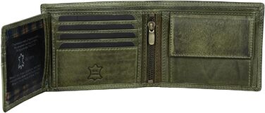 Чоловічий гаманець Volmer Leder з RFID-захистом, міцний, зелений (8+3 картки)