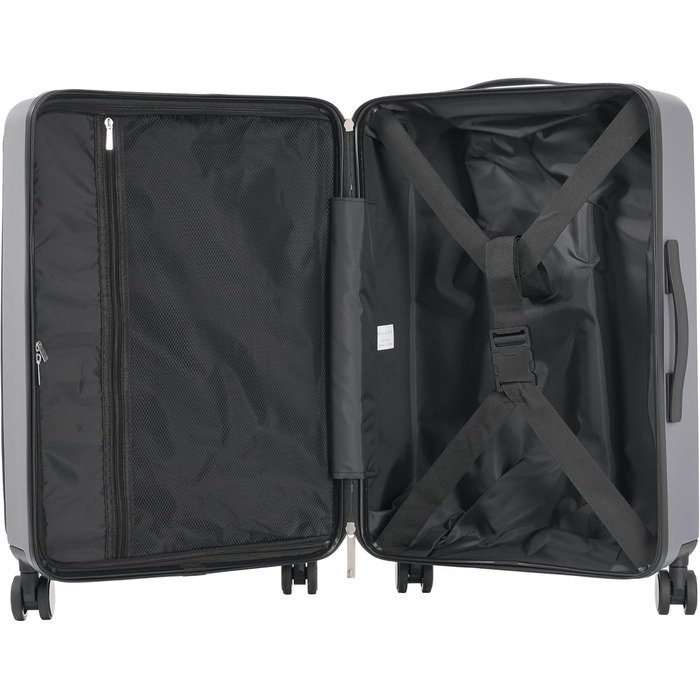 Набір валіз Merax TSA: 3 валізи (M, L, XL) з TSA-замком, телескопічним ручками та 4 колесами, чорний колір, PP-матеріал