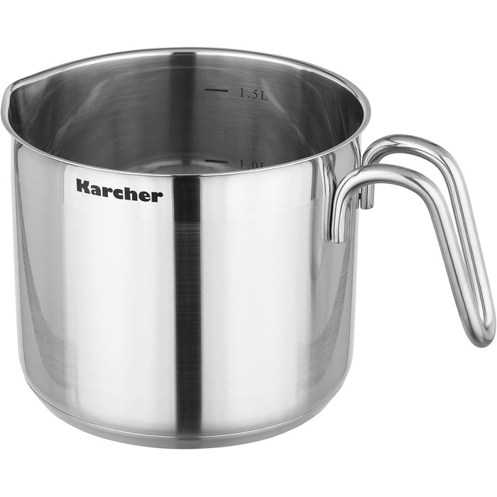 Karcher 14-Piece Stainless Steel Cookware Set with Glass Lids - Induction Compatible