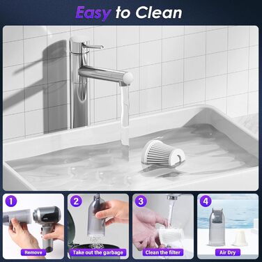 Бездротовий ручний пилосос Unipampa 16000PA, 100W, 6000mAh, для дому, авто, офісу, видалення шерсті тварин (сірий)