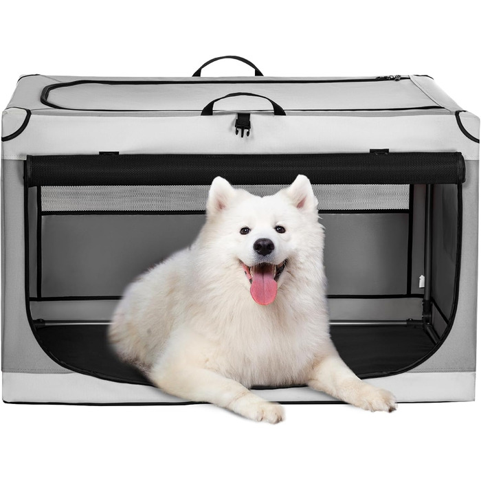 Клітка для собак Petsfit, розкладна, велика, сіра (91x61x59 см)