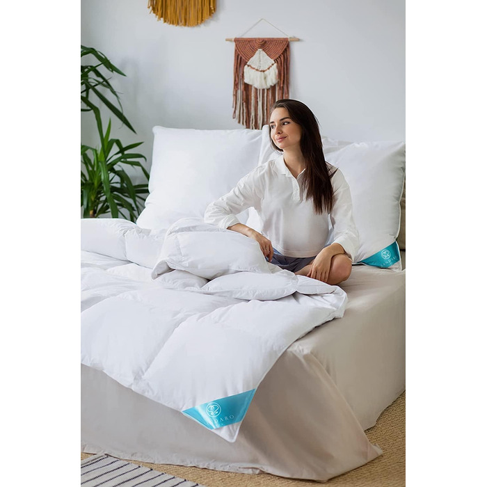 Ковдра Sandaro Home з гусячого пуху, стьобана, 100% натуральна, сертифікат Öko-Tex, 135x200 см, 1400 г