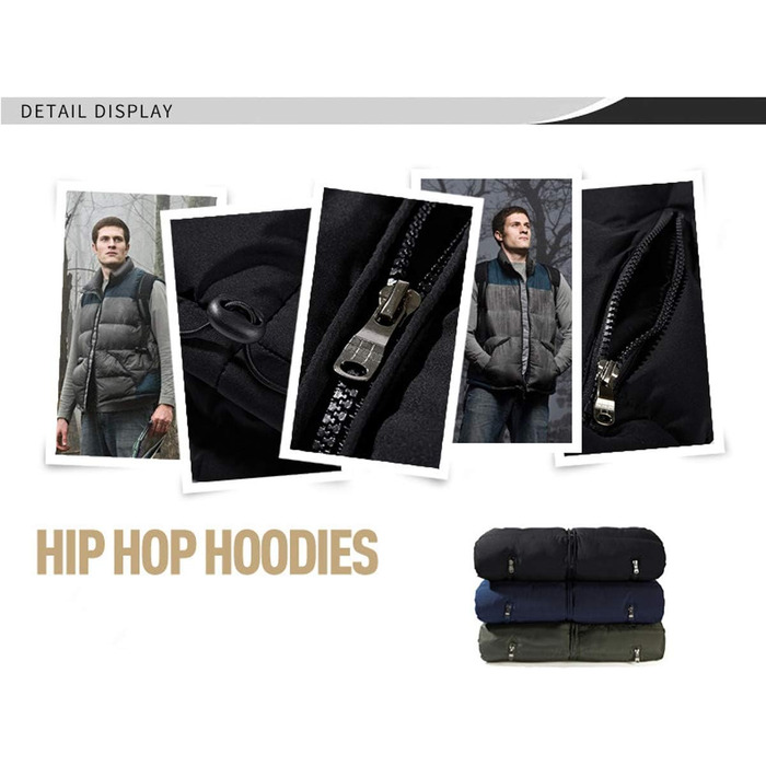 Чоловіча жилетка ASKSA, степна, з коміром-стійкою, безрукавка, приталеного силуету, для активного відпочинку (XL, темно-синій)