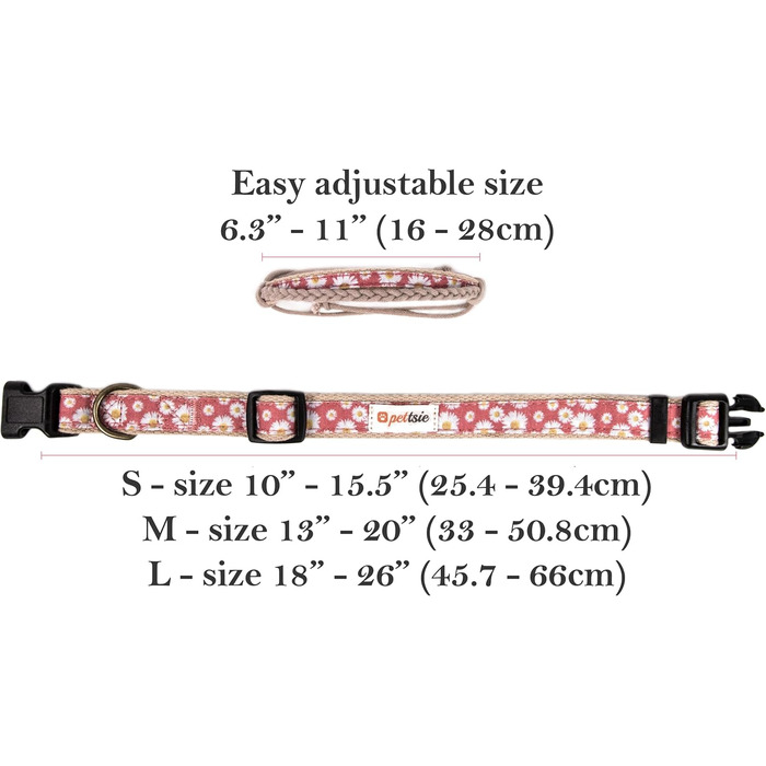 Pettsie Dog Collar with Bandana Cloth and Friendship Bracelet, Adjustable Sizes S, M, and L, Strong and Durable, Great Gift for Dog Lovers in Attractive Packaging, M, Pink