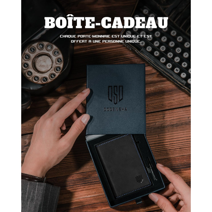 Портмоне чоловіче DODENSHA MagSnap Slim з відділом для монет, RFID захистом, на 10+ карт, чорно-червоне (чорно-синій)