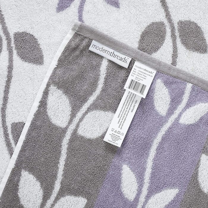 Набір рушників Amrapur Modern Threads, 6 шт., 100% бавовна, жакардові, ультрам'які, 500 г/м², біо-фарбування, сірий/лаванда