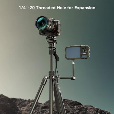 SMALLRIG 71' штатив для відео з пливним упором, алюмінієвий штатив для камери, 360° панорамний відео штатив для подорожей, регулювання висоти від 5 до 21.5 метрів, максимальне навантаження 15 кг, навантаження на пливний упор 3 кг, CT180 – 3760B