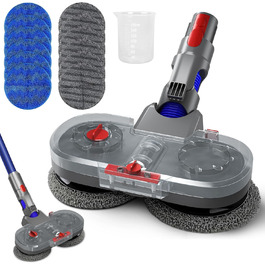 Насадка для пилососа Dyson V7/V8/V10/V11/V15 - електричний підлогомийник з знімним баком та 12 мікрофібровими накладками (сірий)