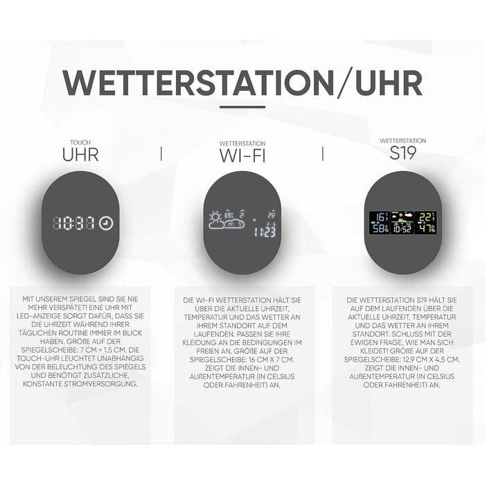 Дзеркало для ванної кімнати Artforma з підсвічуванням, 120x70 см, без рами, сучасний дизайн, виготовлення на замовлення