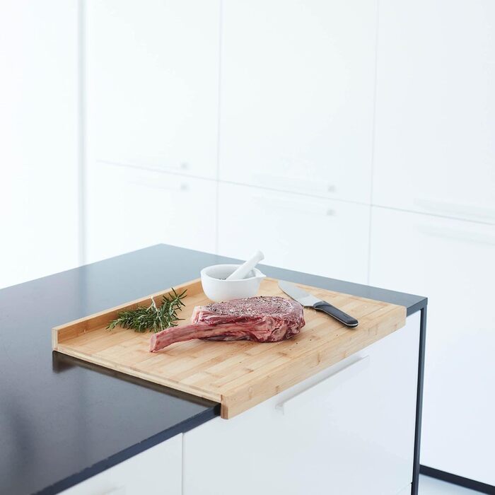 Bamboo Wood Cutting Board Work Surface, Kitchen Accessories for Cutting Bread, Meat, Fruits, and Vegetables, Brown and White, XL Large, 60x40x7 cm