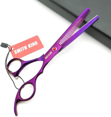 Професійний набір для стрижки шерсті собак, 17.8 см, прямі та вигнуті ножиці, 4-частинний набір для грумінгу (фіолетовий)