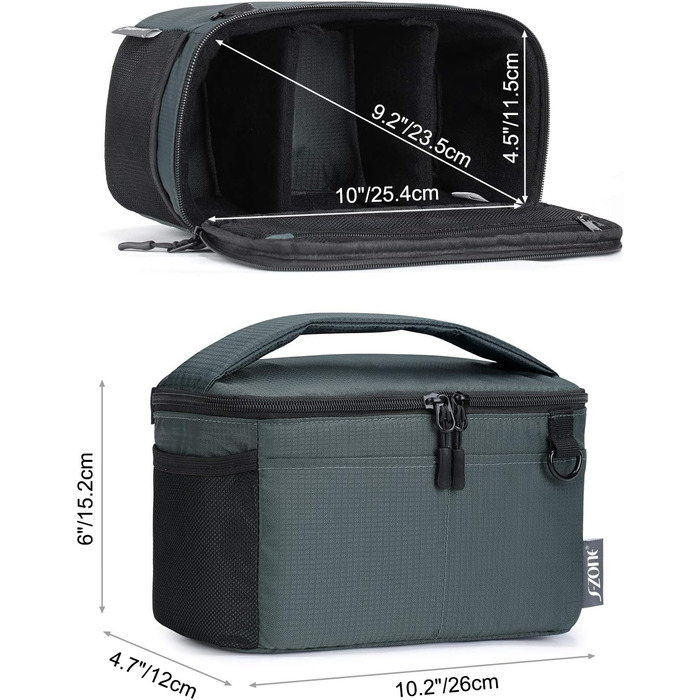 Сумка для камери S-ZONE: захищений чохол для DSLR, SLR, TLR, з відділеннями для об'єктивів та аксесуарів