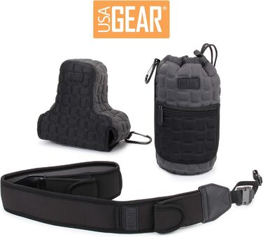 Чохол для об'єктива USA Gear FlexARMOR-X: захист до 70-300 мм, сірий