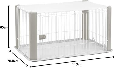 Вольєр для цуценят Iris Ohyama з дверцятами та знімним дахом, білий, 60 см, для собак та котів, вольєр для собак, забіг для цуценят, для вулиці та дому