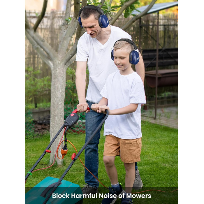 Навушники для захисту від шуму Dr.meter SNR 31dB, капсульні, регульовані, комфортні для дорослих, складаються, для будівельних робіт, саду та городу (темно-синій)