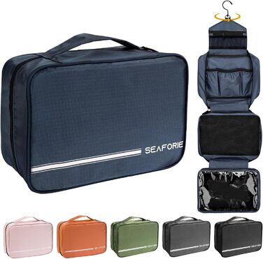 Сумка для туалетних аксесуарів на гачок, велика дорожня сумка-органайзер для жінок та чоловіків, 4-в-1 водонепроникна, армійний зелений (темно-синій)