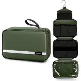 Сумка для туалетних речей Maliton: велика, водонепроникна, з 4 відділеннями | Косметичка для подорожей, спорту, плавання | Складана, компактна (Qlive-green)