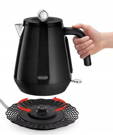 Електричний чайник De'Longhi KBY2001 BK, 2200 Вт, 1,7 л, чорний