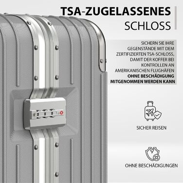 Набір валіз Voyagoux 2 шт. - 39L та 113L, жорсткі валізи, TSA-замок, ABS, 4 колеса 360°, міцні та легкі, рожеве золото (42L, срібло)