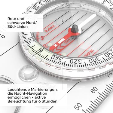 Silva Kompass Outdoor - Expedition 4 Hiking Compass - Map Scales 1:25k, 1:40k, 1:50k - Marching Compass for Advanced Users - Rotating Compass Housing - Military Compass
