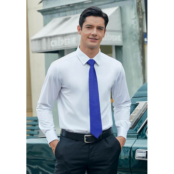 Чоловіча краватка та хустинка HISDERN для весілля, блакитний колір, комплект з запонками