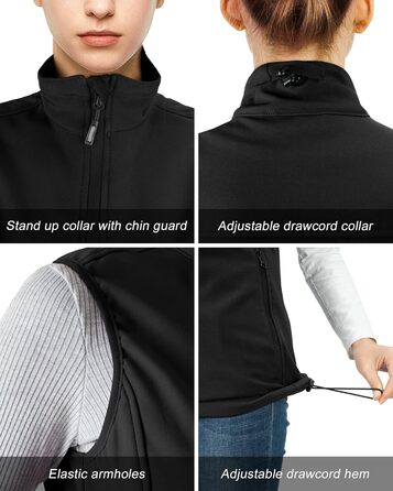 Жіноча софтшеллова жилетка Outdoor Ventures - легка, вітронепроникна, з флісовою підкладкою, для спорту, гольфу та активного відпочинку (4 кишені)