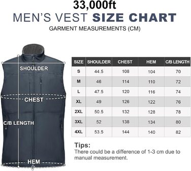 Чоловіча жилетка Outdoor 33000ft з м'якого флісу, водонепроникна, Softshell, XXL, темно-сіра