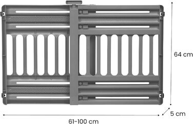 Захисний бар'єр для тварин Iris Ohyama PBR-600, пластиковий, без свердління, білий/кремовий, L64 x B61 x H5 см