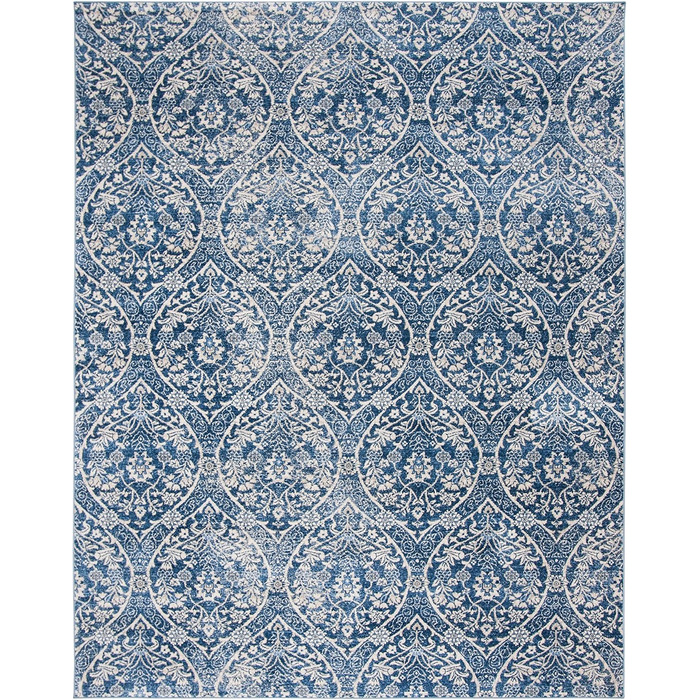 Килим SAFAVIEH Traditionell для вітальні, їдальні, спальні - колекція Brentwood, короткий ворс, 122 x 183 см (183 x 274 см, прямокутний, темно-синій та світло-сірий)