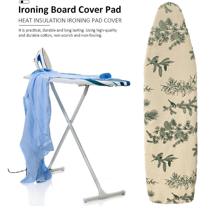 Близняк для прасувальної дошки, бавовна, 140x50 см, з гумкою, для прасувальних станцій та прасок