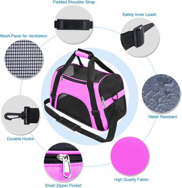 Транслювач для домашніх тварин: котів, собак, кроликів, хом'яків. Підходить для авіаперельотів, м'який, з плечовим ремінцем (M - 47x27x28 см, до 5 кг)