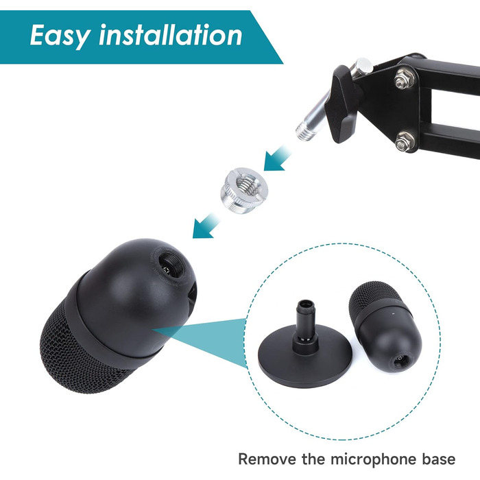 Кріплення для мікрофона YOUSHARES для Razer Seiren Mini та V3 Mini – професійний тримач з вітрозахистом, для геймінгу, стрімінгу та подкастингу (A_2)
