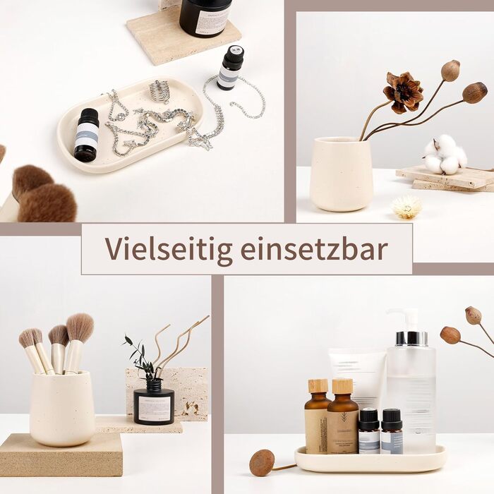 Набір аксесуарів для ванної кімнати Badezimmer Set Umlaca: мильниця, дозатор мила 350 мл, стакан для зубної пасти 320 мл, білий