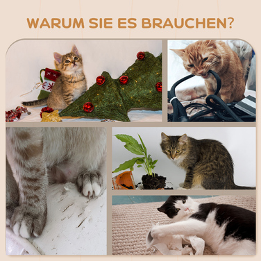 PawHut Комплект для котячих кліматичних стін, 3 штуки, котячі меблі з котячим шкребком, опорними стійками, драбиною, сходами, шкребком, для котів вагою до 5 кг, сизаль, бежевий | Aosom