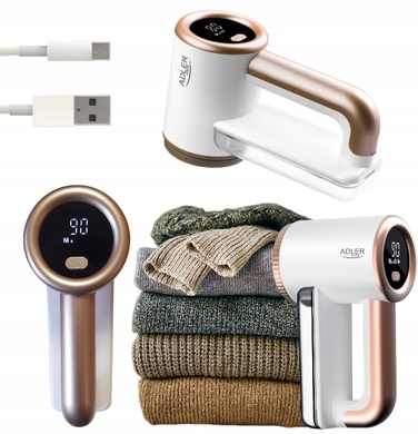 Акумуляторна машинка для видалення ковтунців ADLER з LCD-дисплеєм, 5 Вт