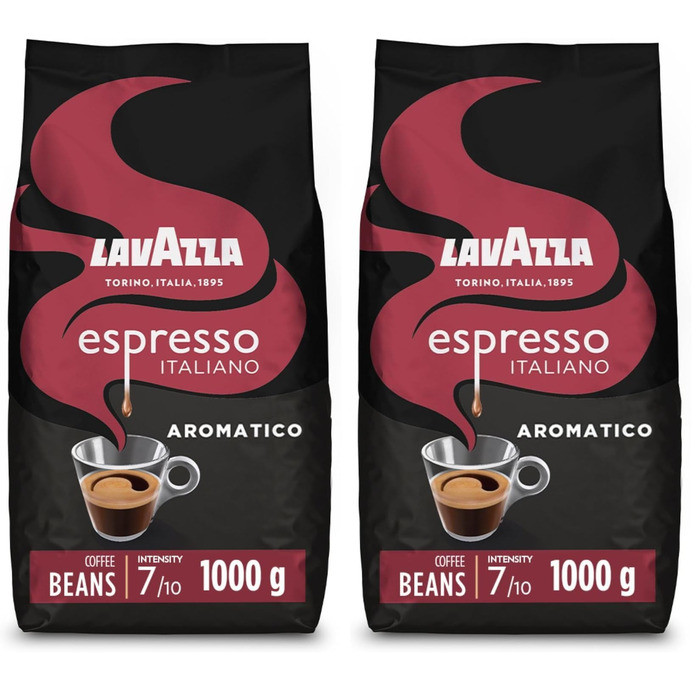 Кава в зернах Lavazza Aromatico, суміш арабіки та робусти, середній обсмал, нотки какао та спецій, інтенсивність 8/10, 1 кг