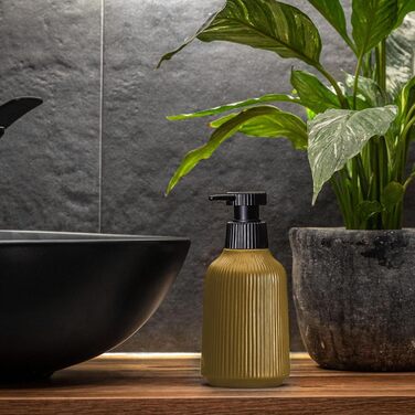 KADAX Bathroom Accessories Set, Modern Bathroom Accessories, Ceramic Bathroom Accessories, Bathroom Accessories (White: Toothbrush Holder, Soap Dispenser, Toilet Brush) (Yellow: Soap Dispenser, Toilet Brush, 2)