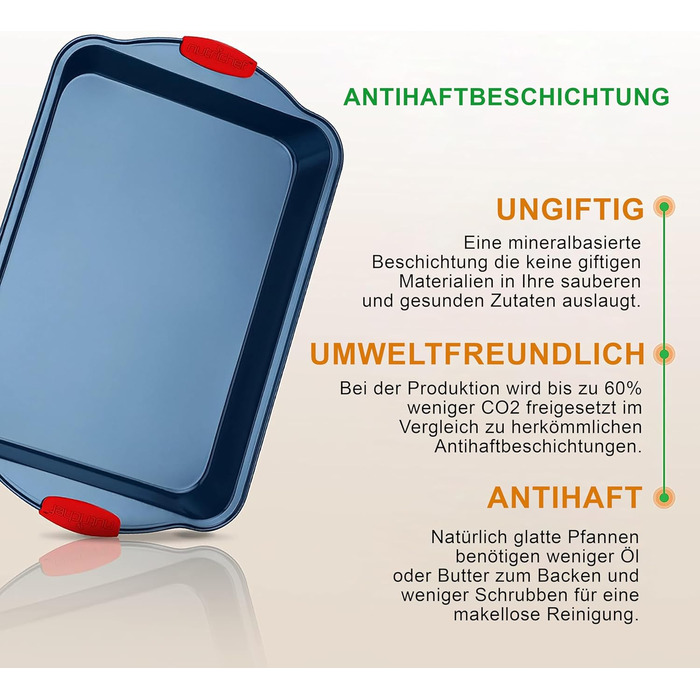 Набір форм для випічки Nutrichef 10 шт. з антипригарним покриттям – для випікання солодкого (печиво) та солодкого (піца). Форми для випічки з вуглецевої сталі, без PFOA та PTFE, з силіконовими ручками (круглі та квадратні).