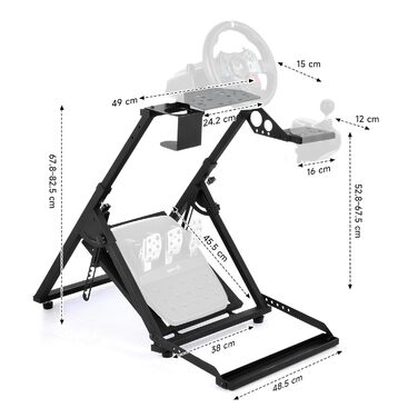 Стенд для керма CO-Z WS02-24: сумісний з Logitech G920/G27/G25/G29, Thrustmaster T80/T150/TX/F430, з кріпленням для перемикача передач, регульована висота, для гоночних симуляторів
