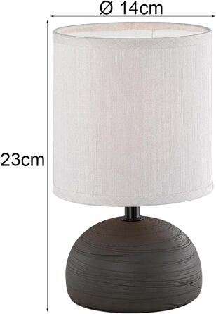 Настільна лампа Reality Leuchten Luci R50351035 з керамічним цоколем під дерево та бежевим абажуром, 1xE14 (коричнева)