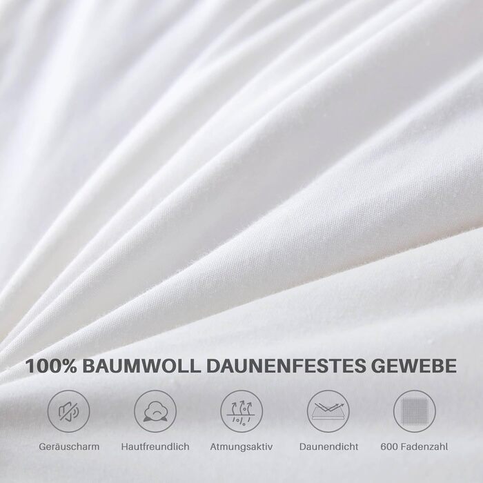 Homyrium Down Comforter 135x200 Winter 90% Down and 10% Feathers, 100% Cotton Winter Blanket Bedspread 135x200 Down Warm Feather Comforter Quilted Comforter Oeko-TEX and RDS Certified, Filling 900gr