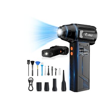 Електричний пилосос IVJ BL08: 4-ступеневий, 180000 об/хв, з акумулятором 10000mAh, USB, для чищення ноутбука, клавіатури, авто та офісної техніки