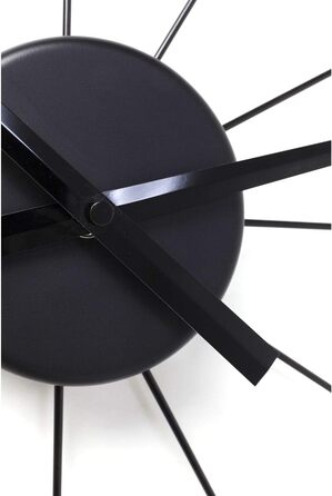 Kare Design Wall Clock Like Umbrella, Black, 100cm Diameter, Clock, Modern, Minimalist, Aluminum Frame, Round, Battery not included