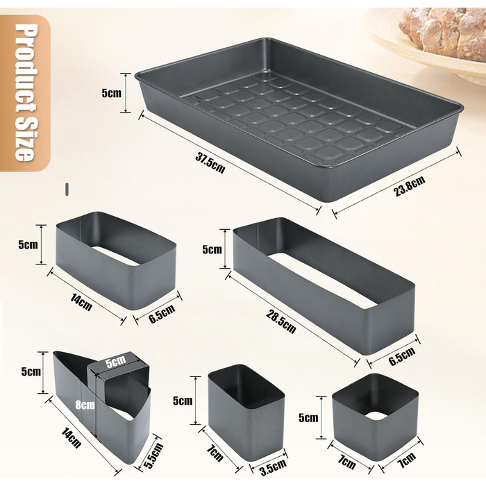 Набір форм для випічки з антипригарним покриттям, форми для випічки у вигляді літер та цифр, великі регульовані форми для кексів з алюмінію, набір для випічки DIY для вирізання печива на весілля, день народження, хрещення