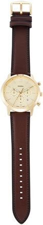 Годинник чоловічий Fossil Neutra Chronograph, шкіряний ремінець (коричневий/золотий), кварцовий механізм
