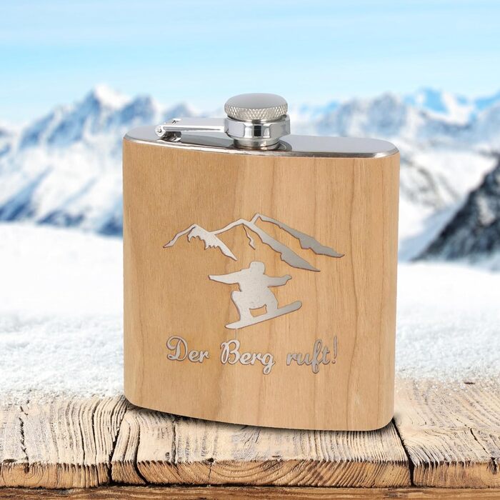 Фляга з нержавіючої сталі з гравіюванням - Оригінальний подарунок для любителів гірськолижного спорту та сноубордингу | Ідеально для афтескі та зимових пригод