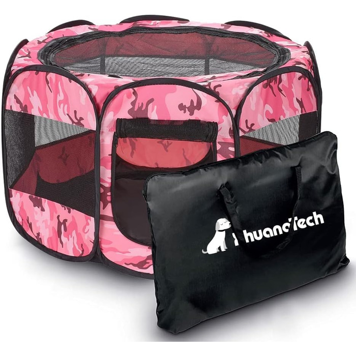 Клітка-манеж для собак та котів XianghuangTechnology, м'який матеріал, портативна, складана, 80 x 58 см (Камуфляж)