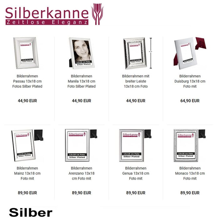 Преміум сріблястий двосторонній портсигар Silberkanne Frankfurt 6,5x9,5 см, високоякісне посріблення