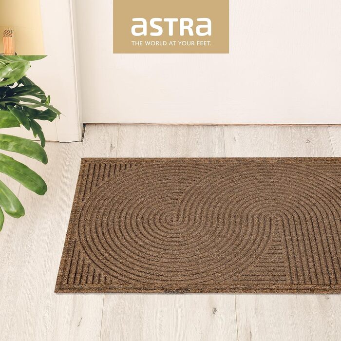 Придверний килимок Astra протибрудний та протиковзкий для вулиці, тераси та балкона, стійкий до погодних умов, 45x75 см, коричневий